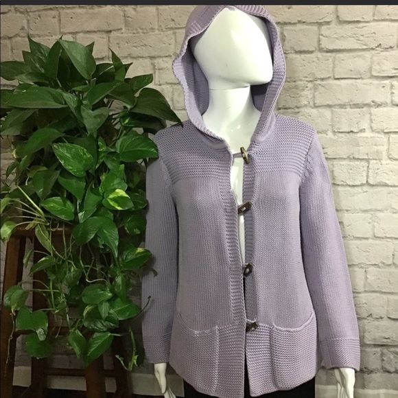 Chico's Sweaters - Chico’s hooded toggle sweater cardigan lavender